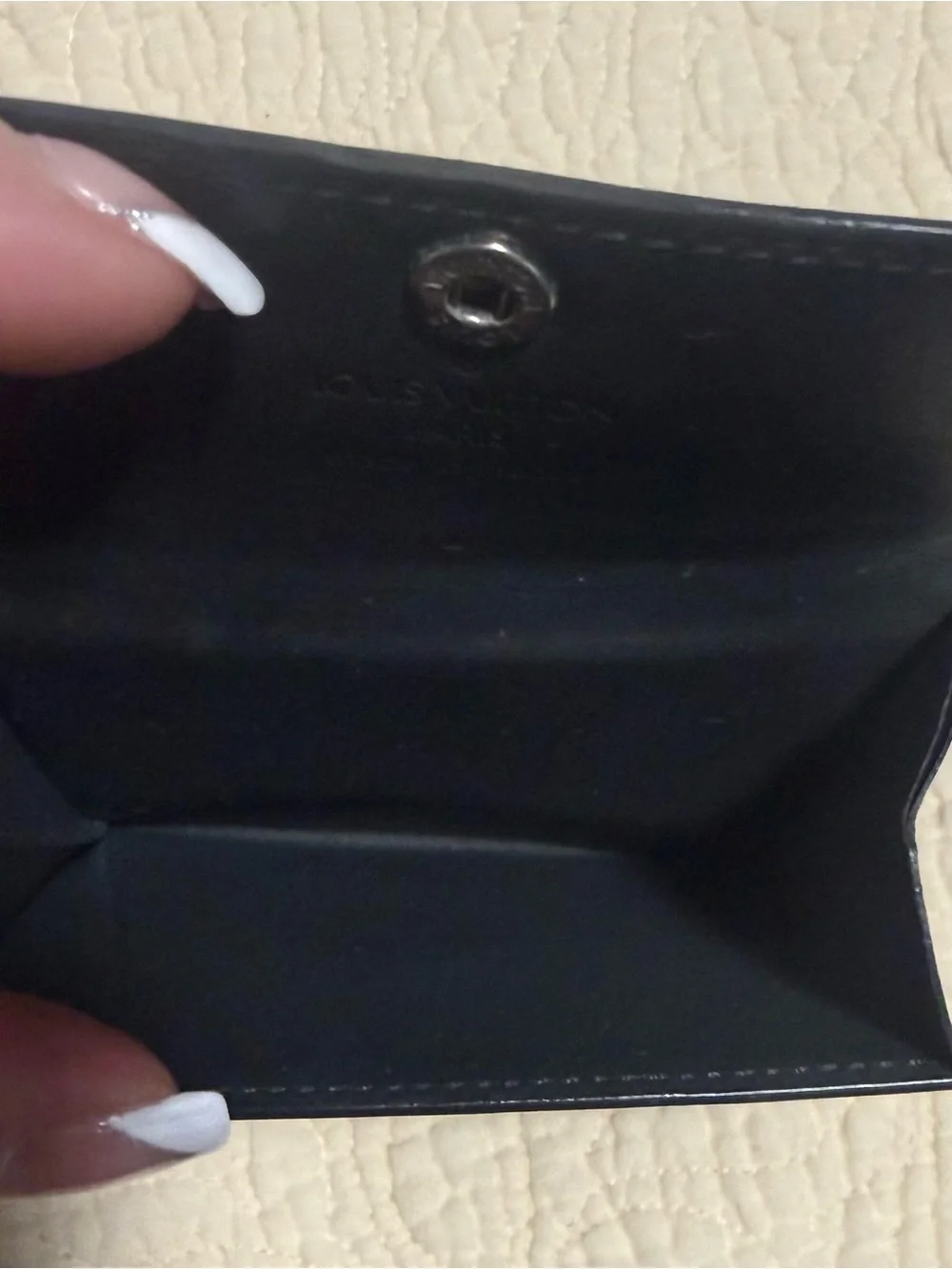 Louis Vutton “Vernis Matt” Black leather compact card/money holder!